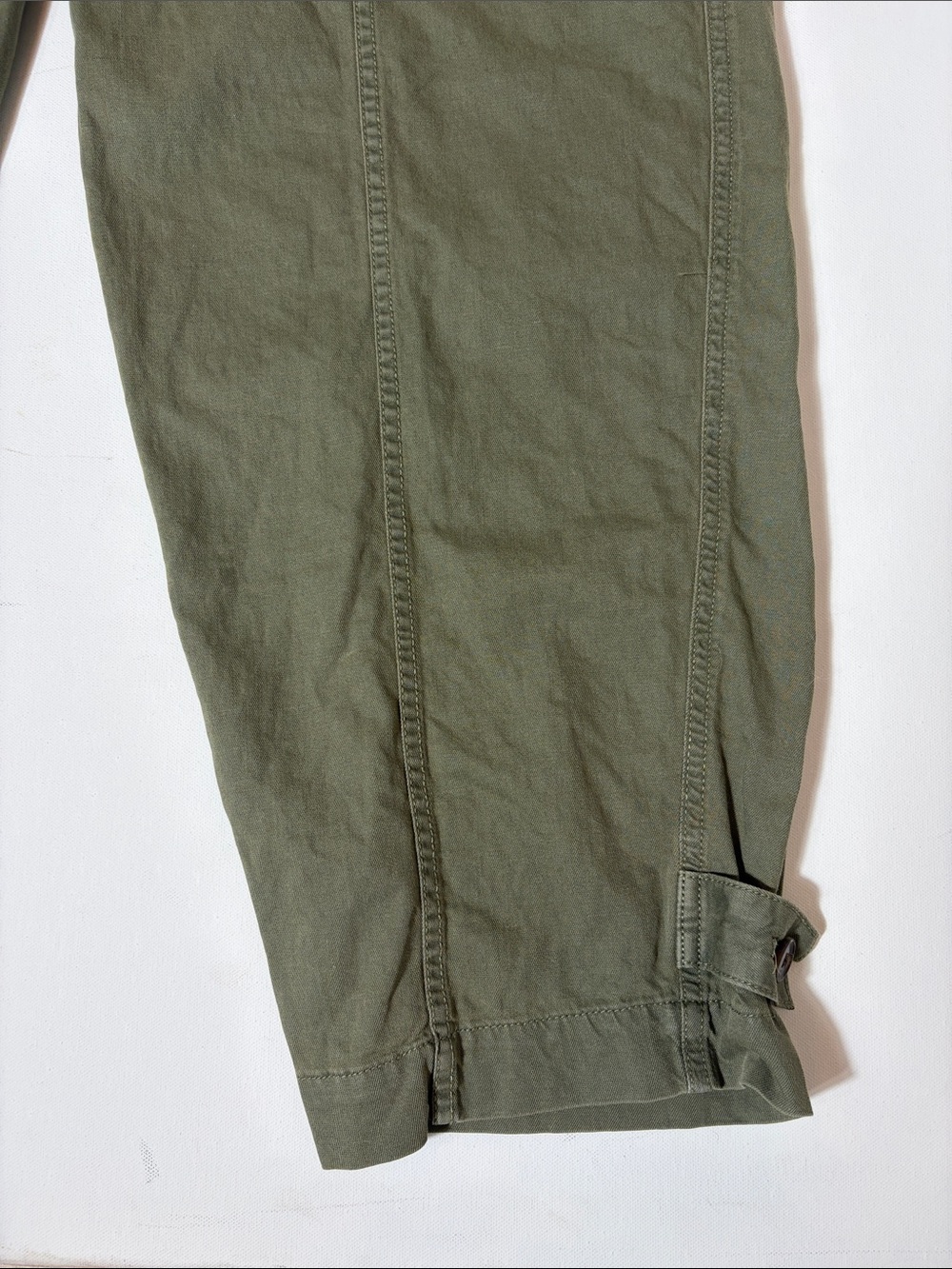 GAP Khakis Olive Green Tie Waist Ankle Pants Women’s Size 8 - Picture 2 of 5